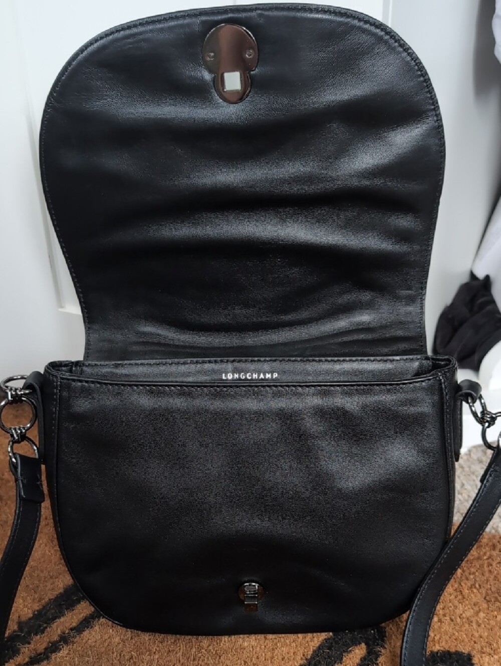 Longchamp Cavalcade Black Quilted Studded Crossbody Bag - Picture 5 of 14